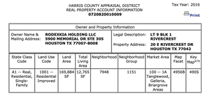 Screenshot from the property document