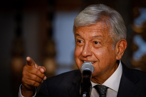 Andres Manuel Lopez Obrador delivers speech
