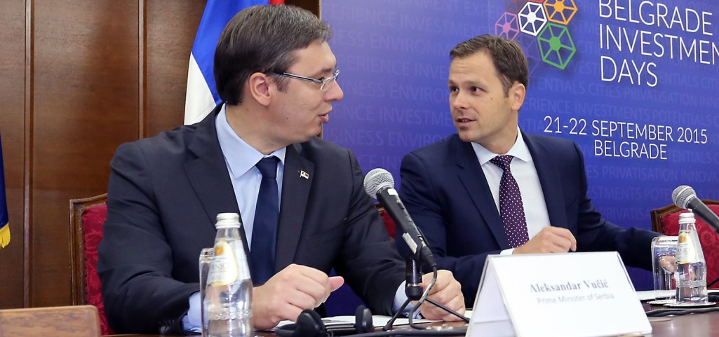 Serbian president Aleksandar Vucic with his close associate Sinisa Mali. Photo (c): KRIK.rs. All rights reserved