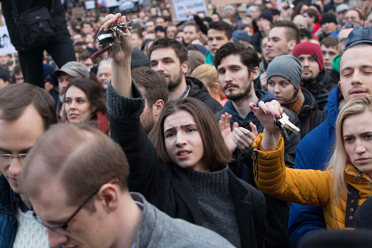 Slovaks at protest in March 2018