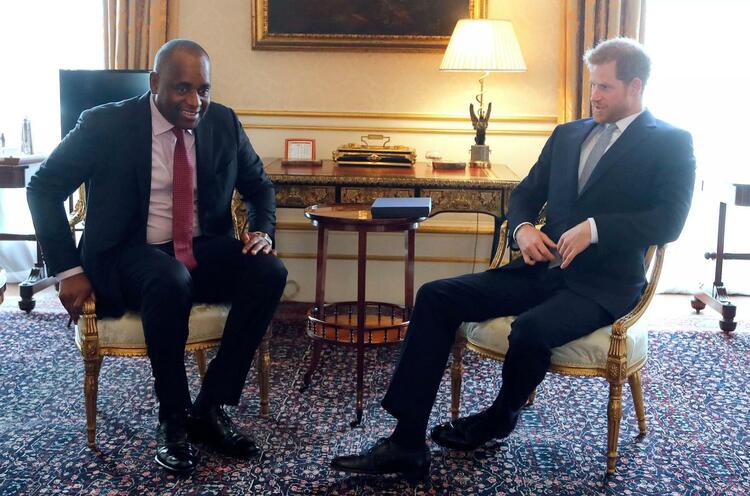 Prince Harry meets Dominica Prime Minister Roosevelt Skerrit