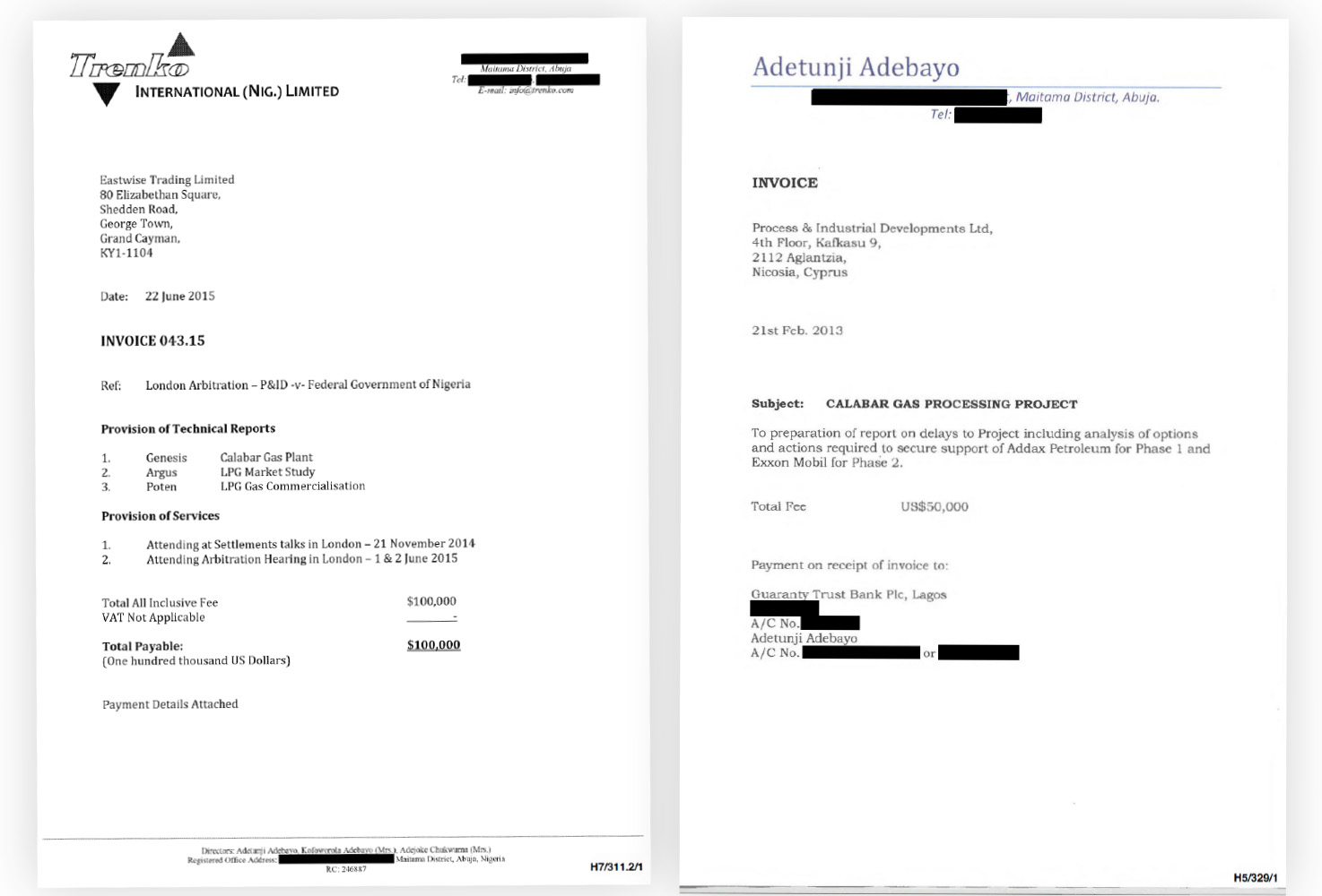 The sham invoices