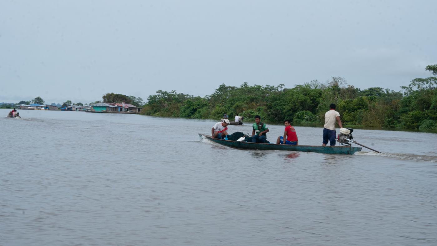 Fishermen on a lake