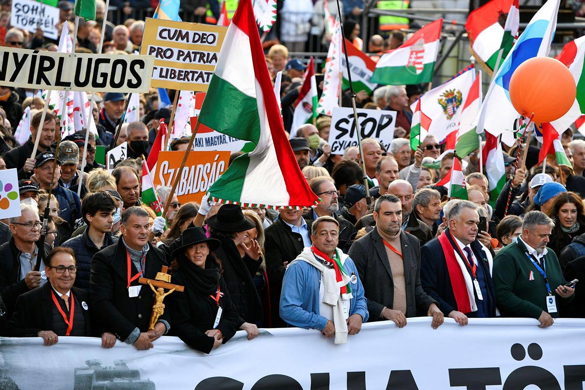 A pro-government “peace” march