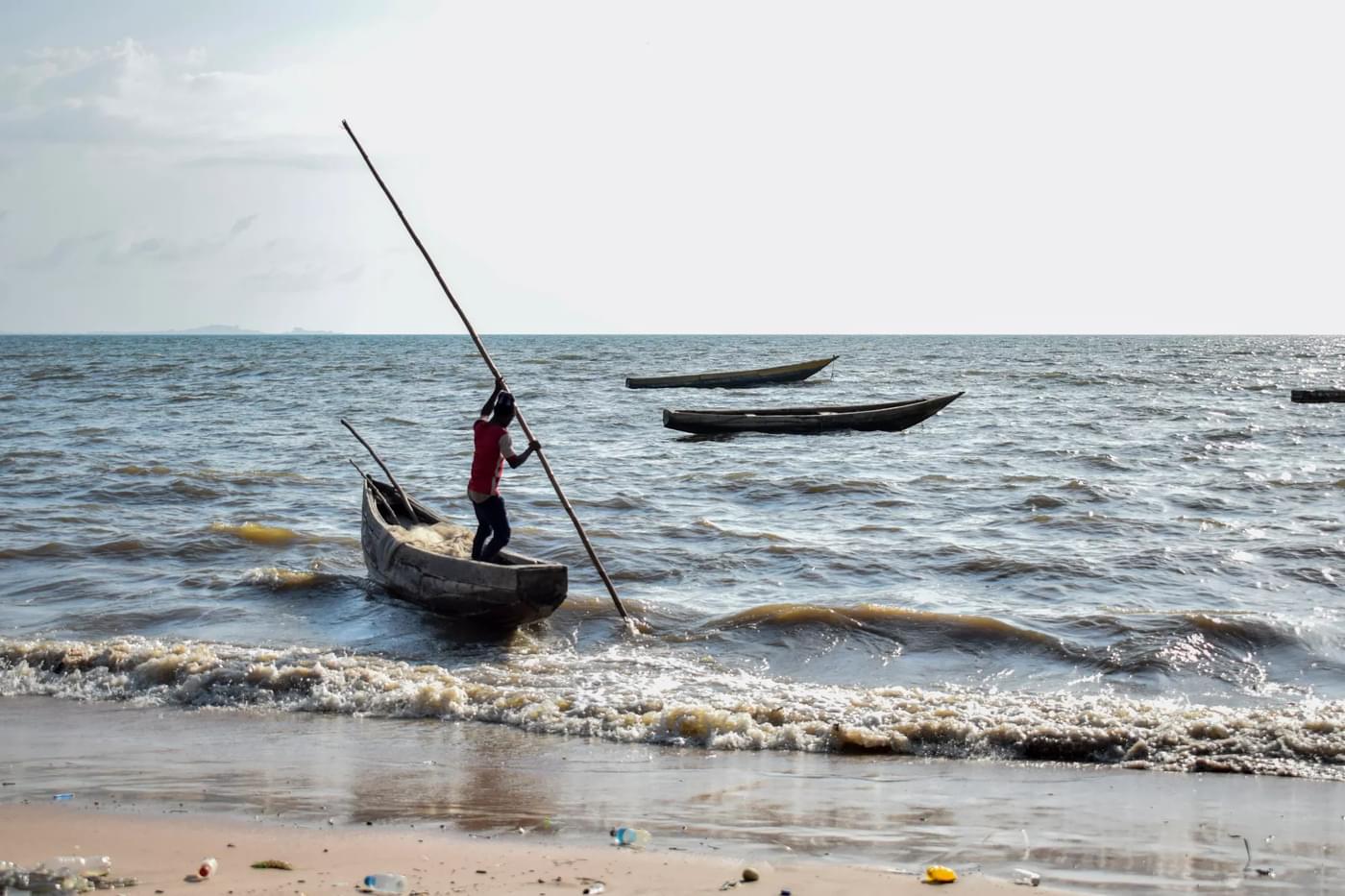 A fisherman heads out to sea