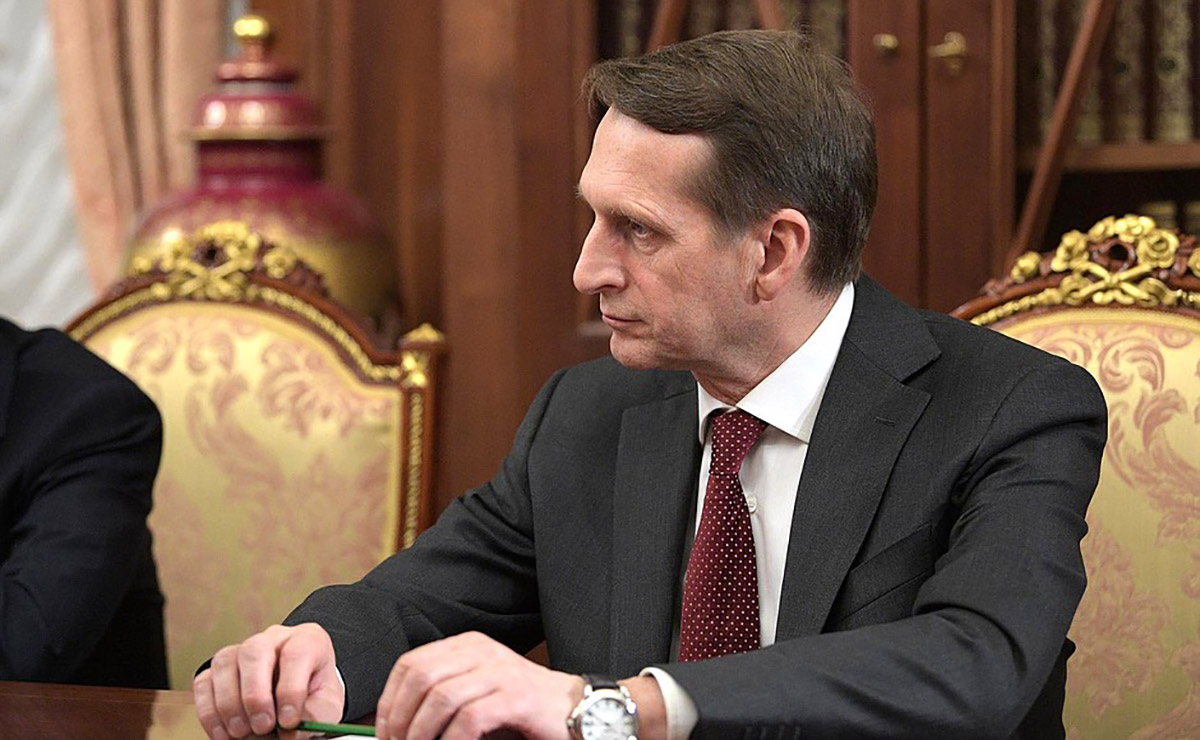 Director of the Russian Foreign Intelligence Service (SVR) Sergei Naryshkin. Four of his relatives were on a list of those who had received Golden Visas.