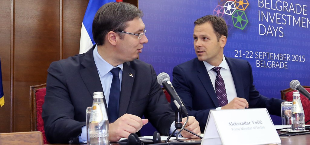 Serbian president Aleksandar Vucic with his close associate Sinisa Mali. Photo (c): KRIK.rs. All rights reserved
