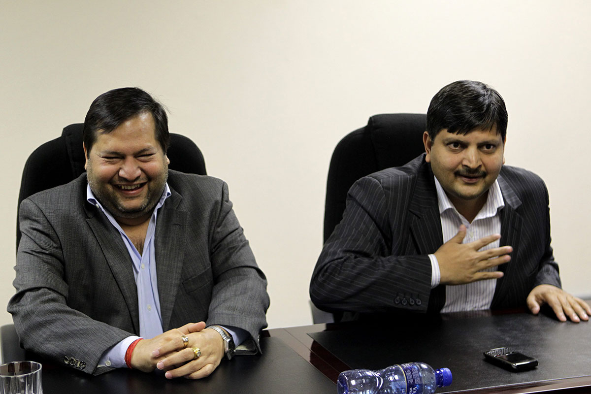 Indian businessmen Ajay and Atul Gupta in Johannesburg, South Africa on March 4, 2011. (Gallo Images/City Press/Muntu Vilakazi)
