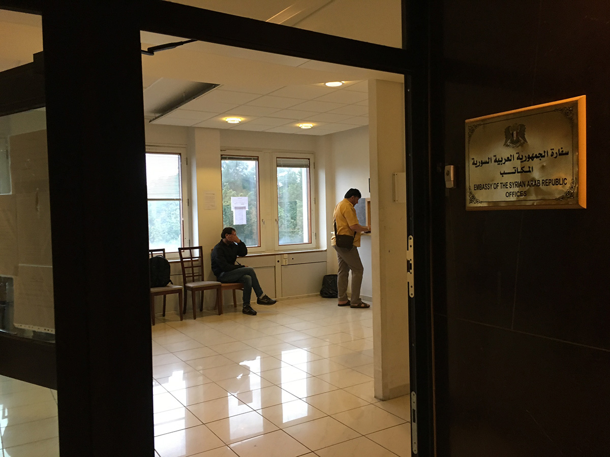 Inside the Syrian Embassy in Stockholm. (Credit: Ali Al Ibrahim)
