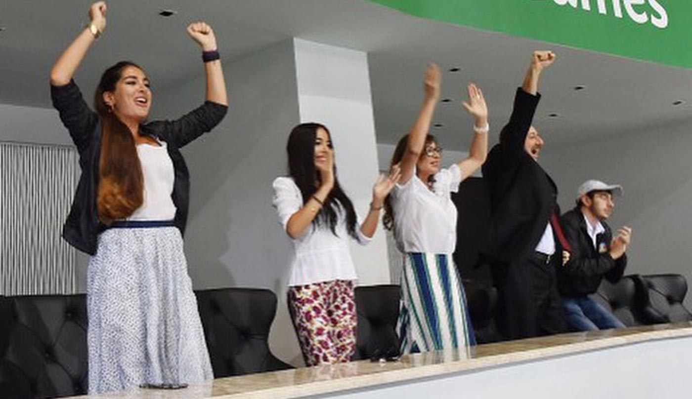 The First Family, cheering at the European Games