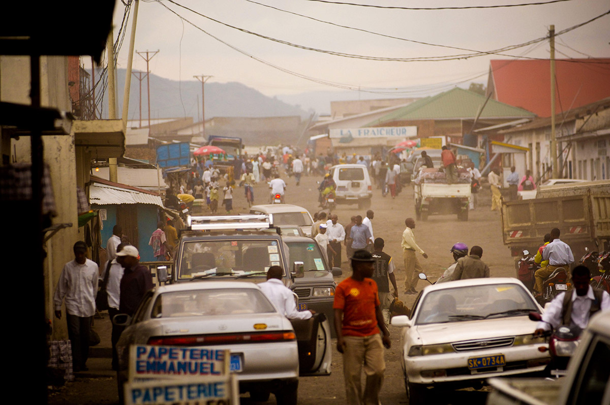 A street in a poor neighborhood of the Democratic Republic of Congo