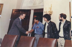 Osorno Cóleman Salomón meets U.S. President George H.W. Bush