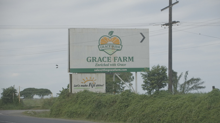 The entrance to Grace Road’s farm