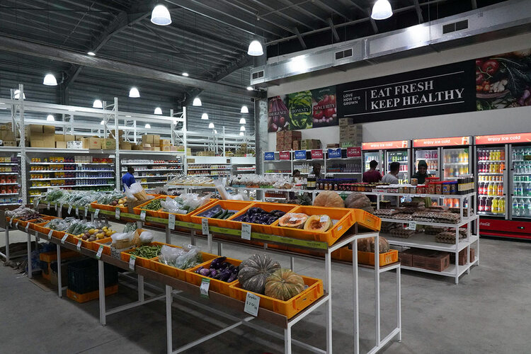 The interior of a Grace Road supermarket