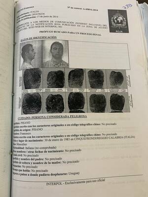 An Interpol Red Notice for Francesco Pisano