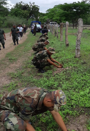 Soldiers planting at a National Reforestation Crusade