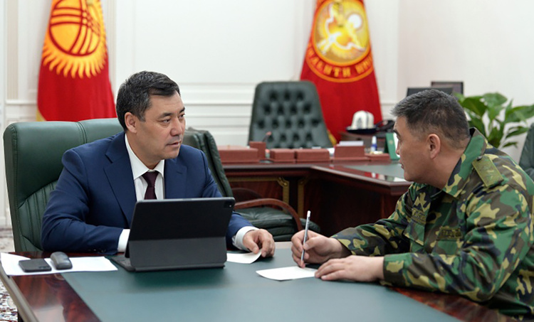 Kyrgyz President Sadyr Japarov meets with Kamchybek Tashiev