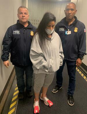 Claudia Diaz under arrest