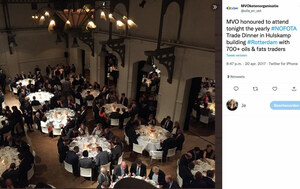 People sat at tables at an annual dinner