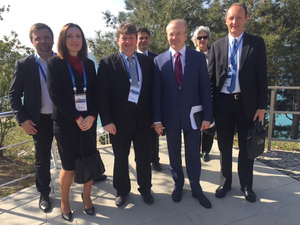 A group of people posing together at the 2016 Yalta International Economic Forum