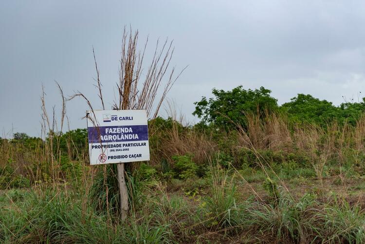 A sign demarcating farmland