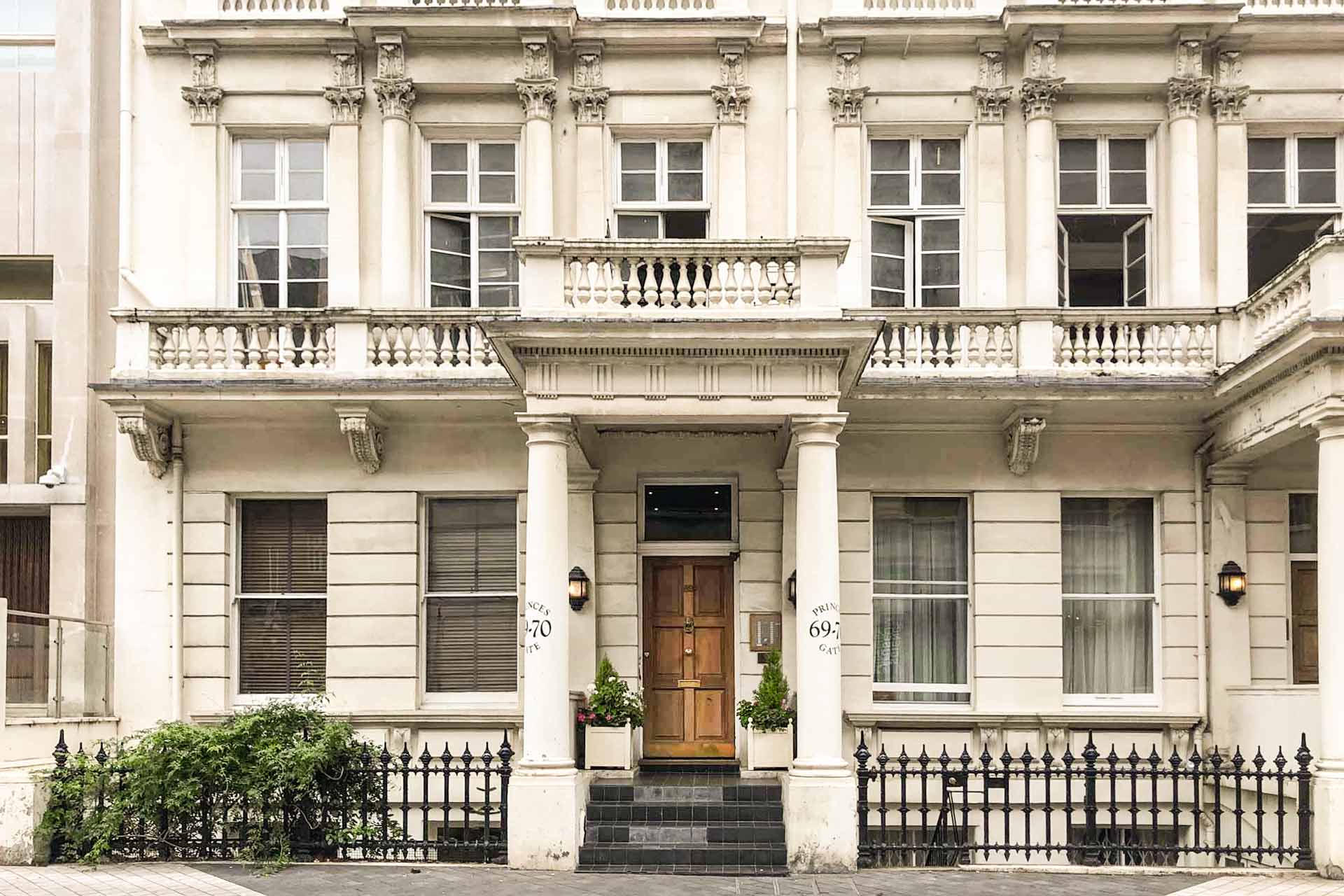 Exterior of luxury apartment in London