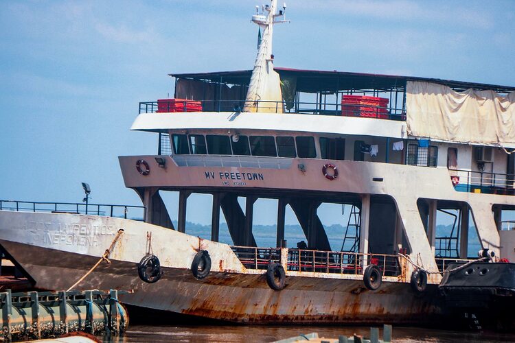 The MV Freetown showing signs of age and disrepair
