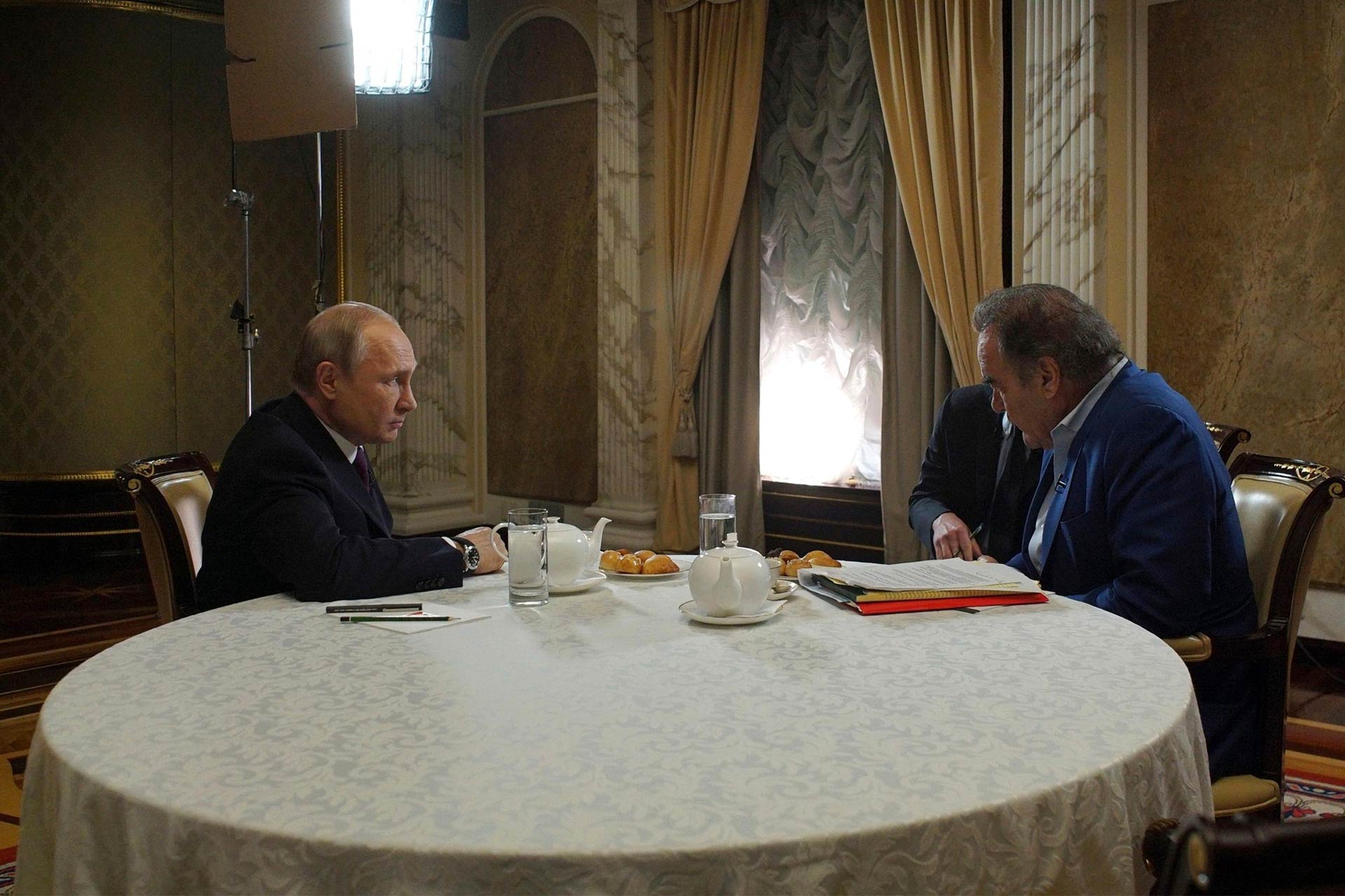 Oliver Stone interviewing Vladimir Putin