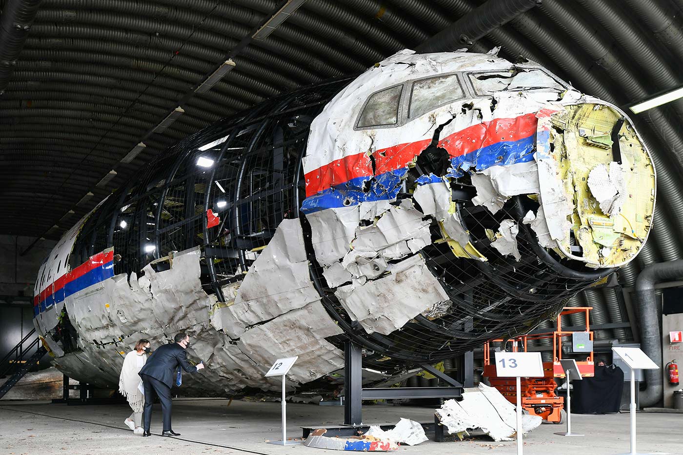 Reconstructed crash debris from Malaysia Airlines MH17