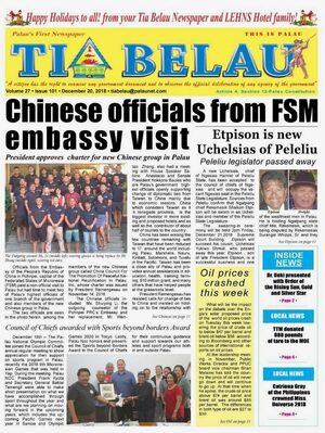 The front page of Tia Belau newspaper