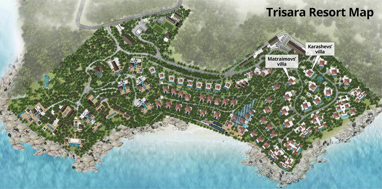 Map of the Trisara resort