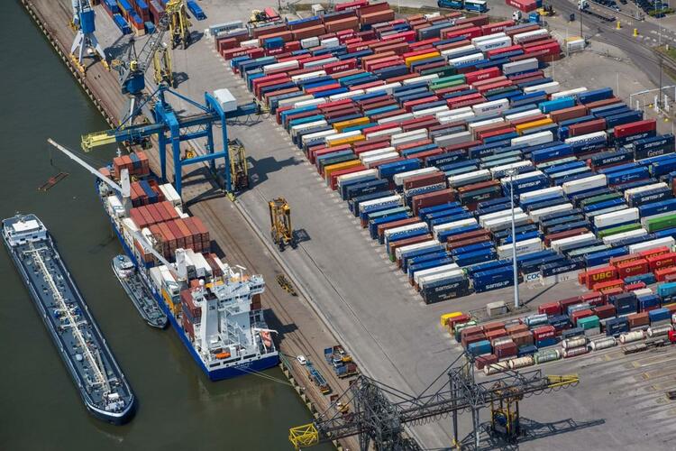 Container storage at the port of Rotterdam