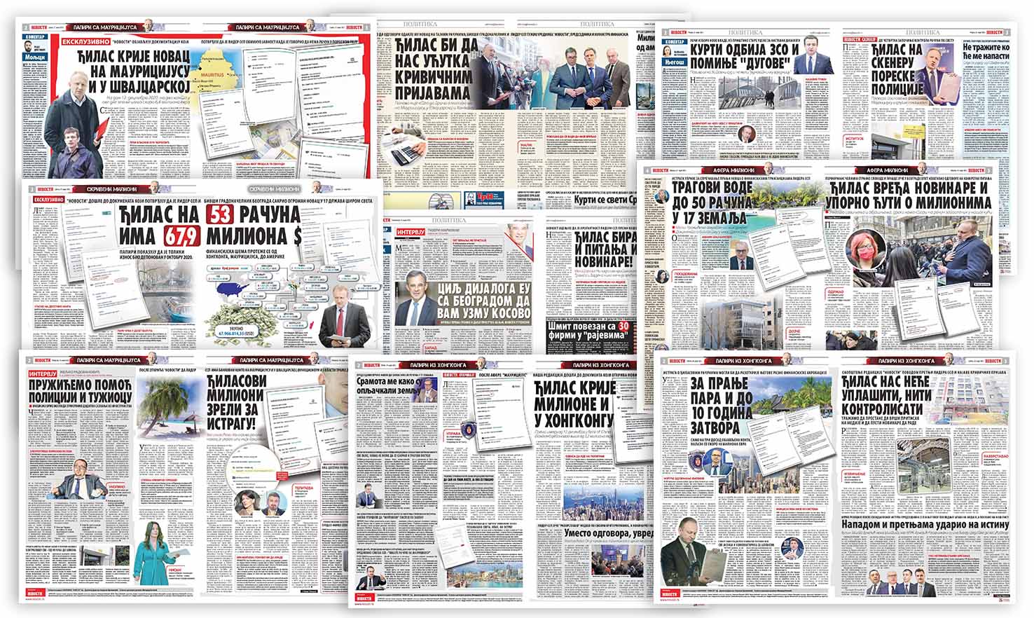 Serbian newspaper headlines from March 2021