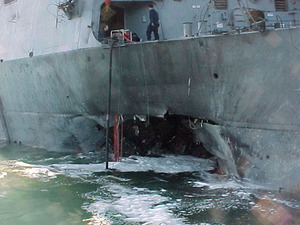 The USS Cole after it was bombed