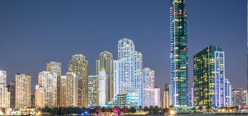 The Dubai waterfront skyline