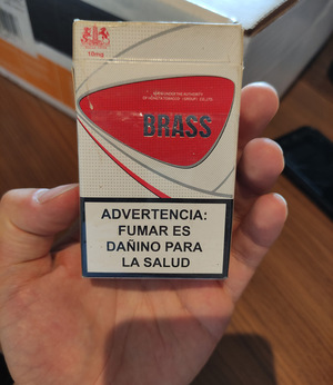 A pack of Brass cigarettes