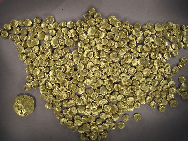 Celtic find of golden coins in Manching in Germany