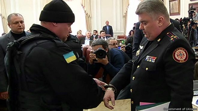 Serhiy Bochkovsky in Handcuffs