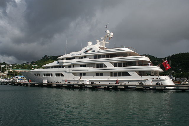 The "Ebony Shine" one of the several high priced yachts Obiang Mangue managed to acquire. (Source: Wikimedia Commons)
