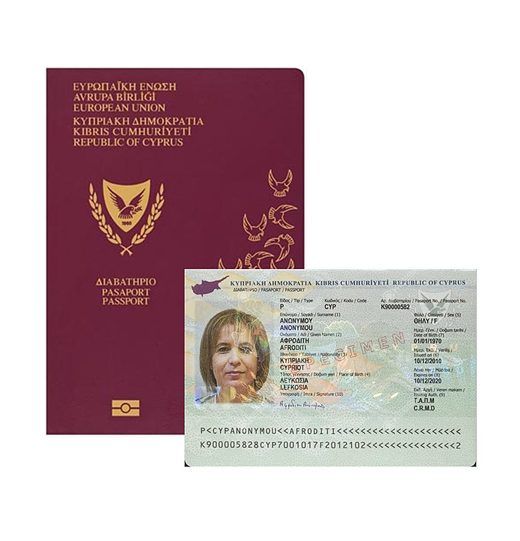 Cyprus current passport issued in 2019