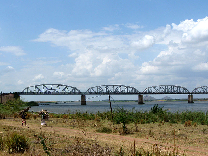 Dona Ana railway bridge over the Zambezi river Mozambique
