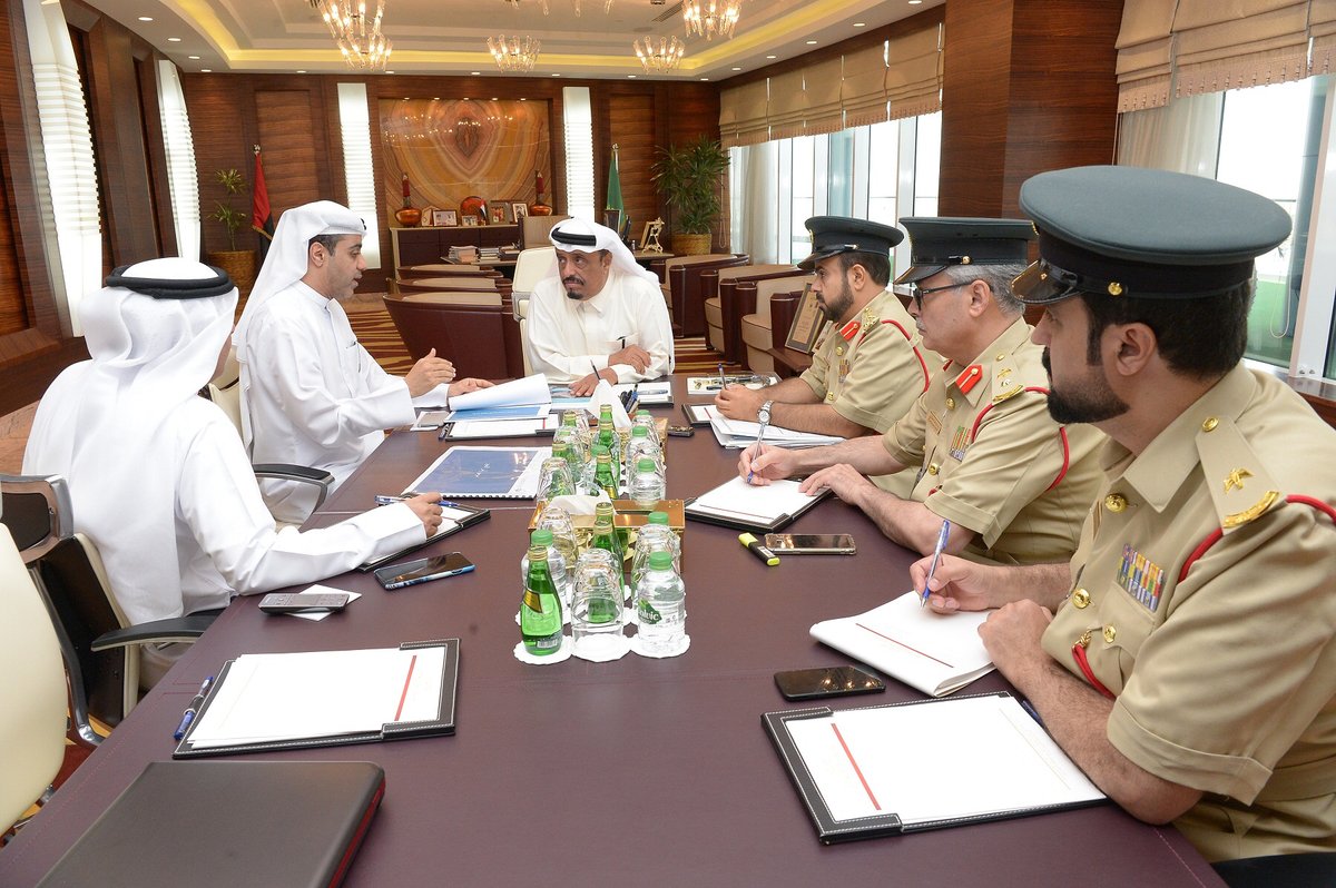 Deputy Chairman of Police and General Security Lt Gen Dhahi Tamim (C) (From: Dubai Police)