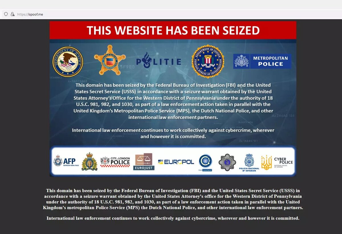 Europol Website Spoofing