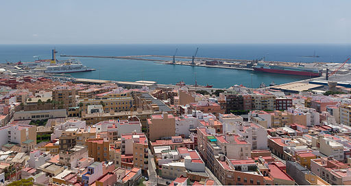 Port from Alcazaba Almeria Spain