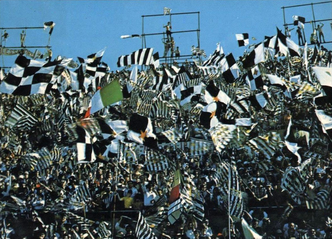 Supporters of Juventus FC - Stadio Comunale Turin circa 1973