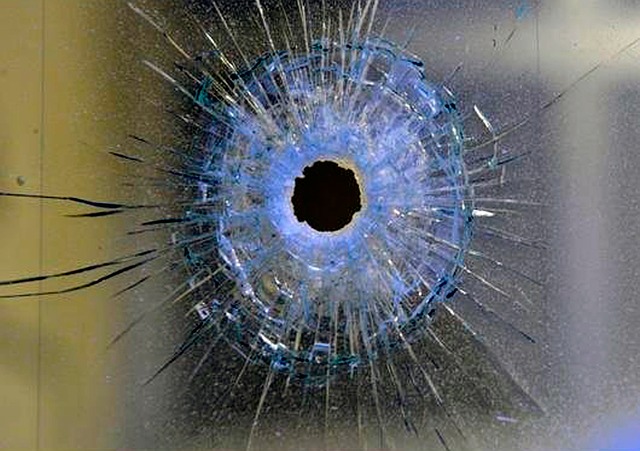 Glass Bullet Hole