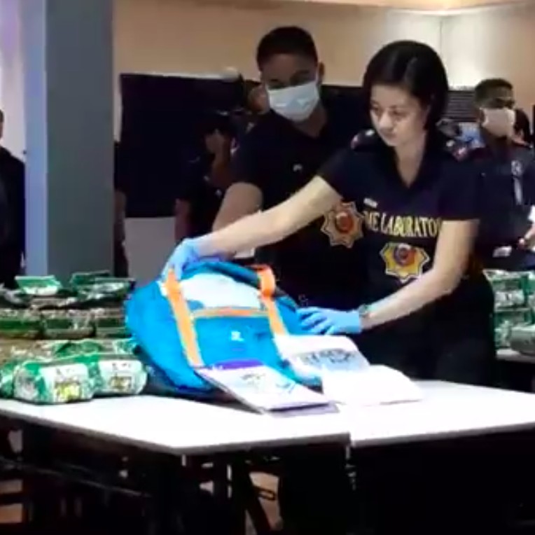 Filipino police show seizure of meth hidden inside tea packages. (Philippine National Police)