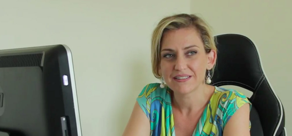 Screenshot of Jole Figliomeni in a promotional video for the IT company she worked for in the Ivory Coast.