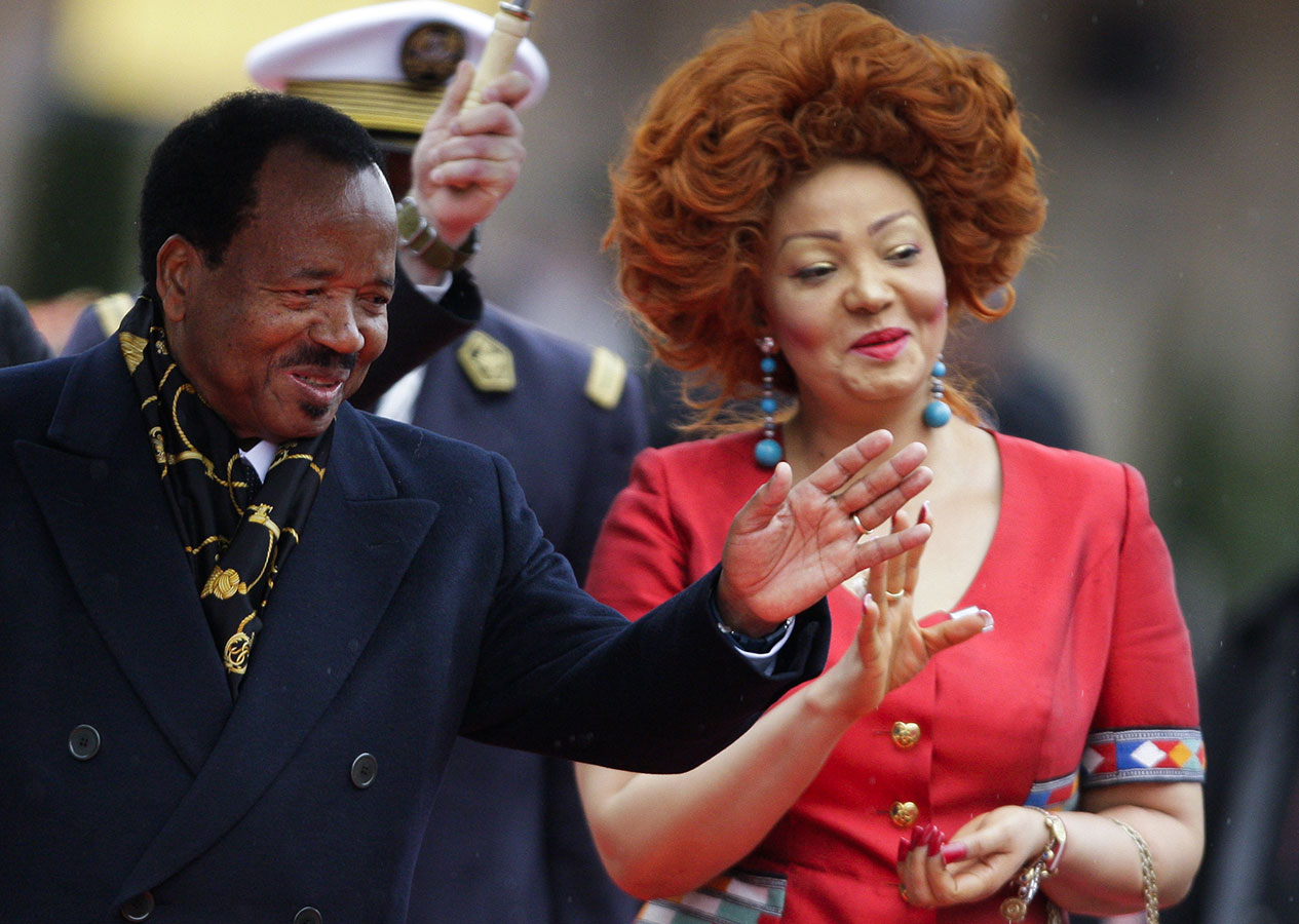 Cameroon's President Paul Biya and First Lady Chantal Biya arrive at the opening ceremony of the Francophone Summit in Montreux October 23, 2010. (Image: REUTERS/Valentin Flauraud.)