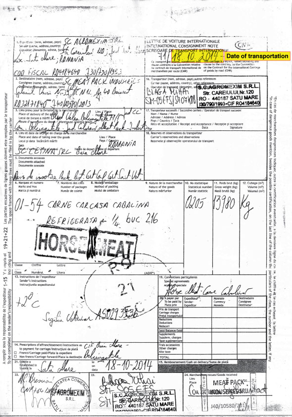 A set of documents accompanying lot #425 which show that this horse was certified as ready to export even though the lab results — which showed unacceptable levels of cadmium — would not be ready until the following month.